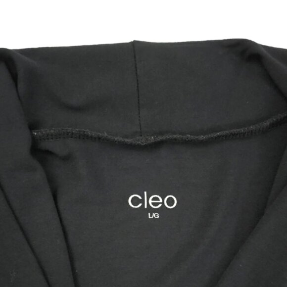 CLEO Women's Black Open Front Short Sleeves Drapy Soft Stretch Size Large - Picture 7 of 10